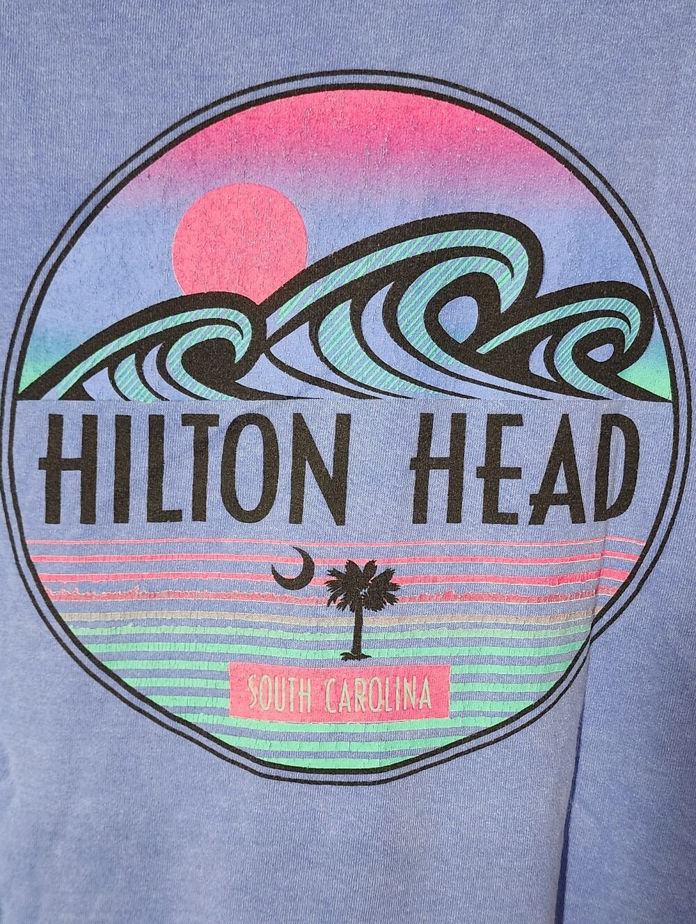 Hilton Head South Carolina Blue 84 Cotton Tshirt Women's Medium Used